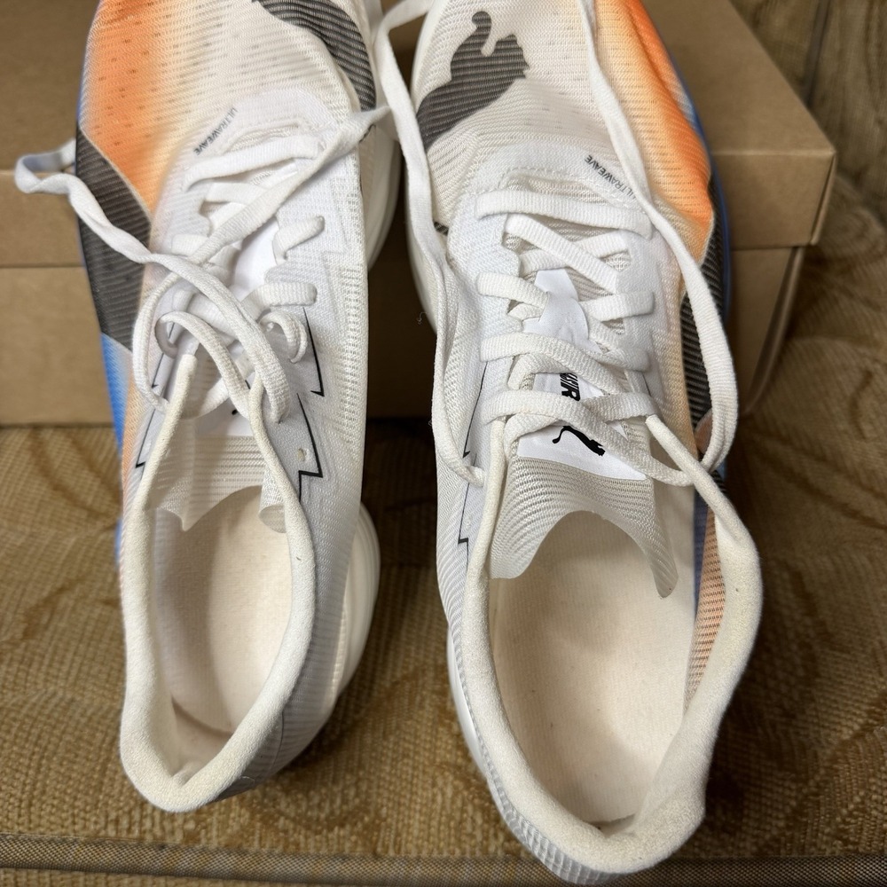 Size 8 - PUMA FAST-R Nitro Elite 3 EKIDEN Running White Heat Fire 313418 01 EUC! - Picture 8 of 10
